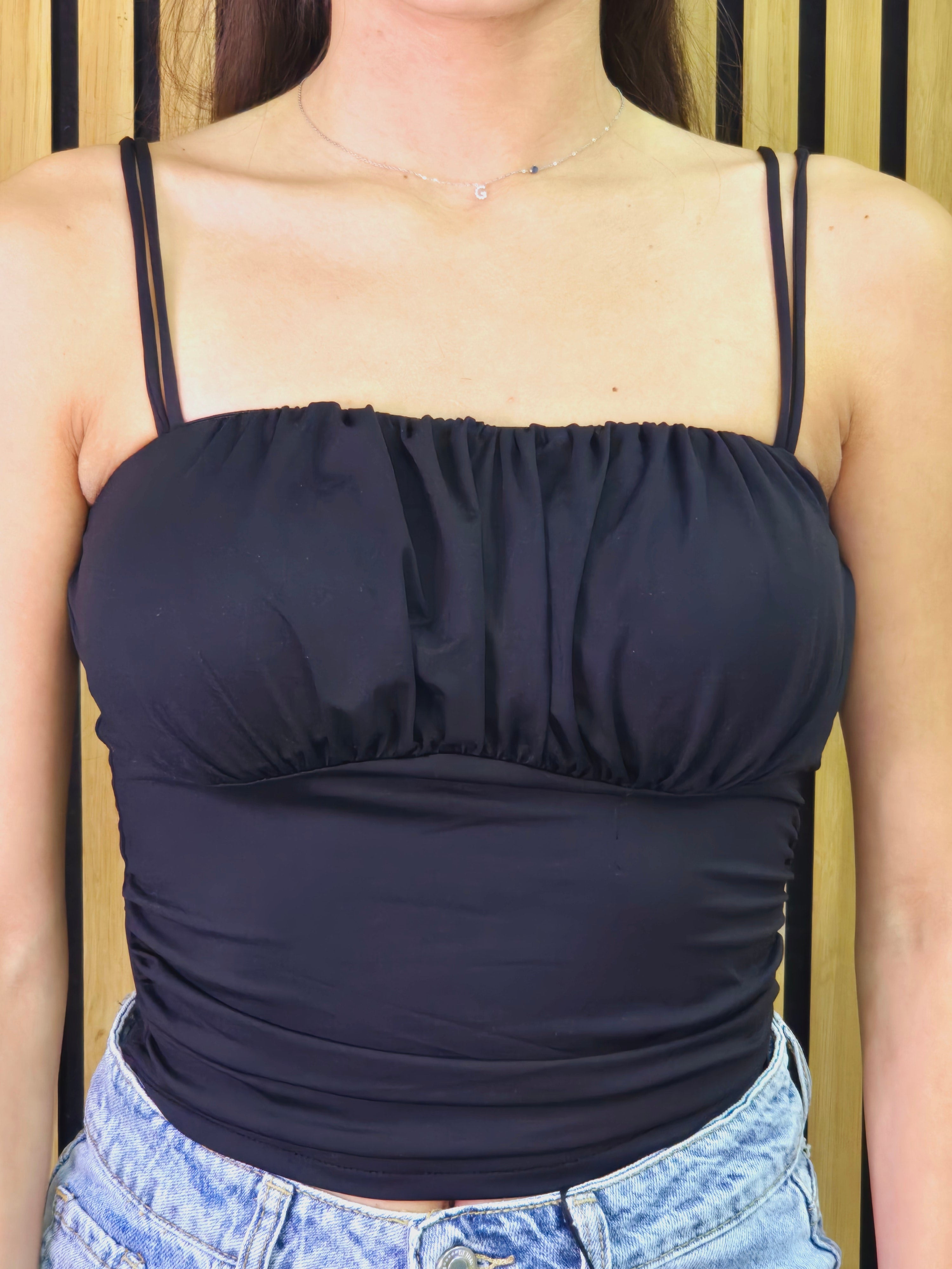 Top arricciato con spalline – Taglia Unica (5 colori)