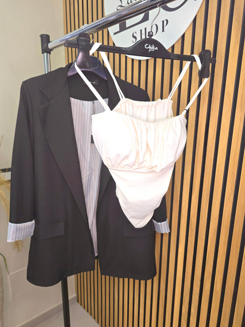 Giacca blazer nera elegante da sera/ufficio