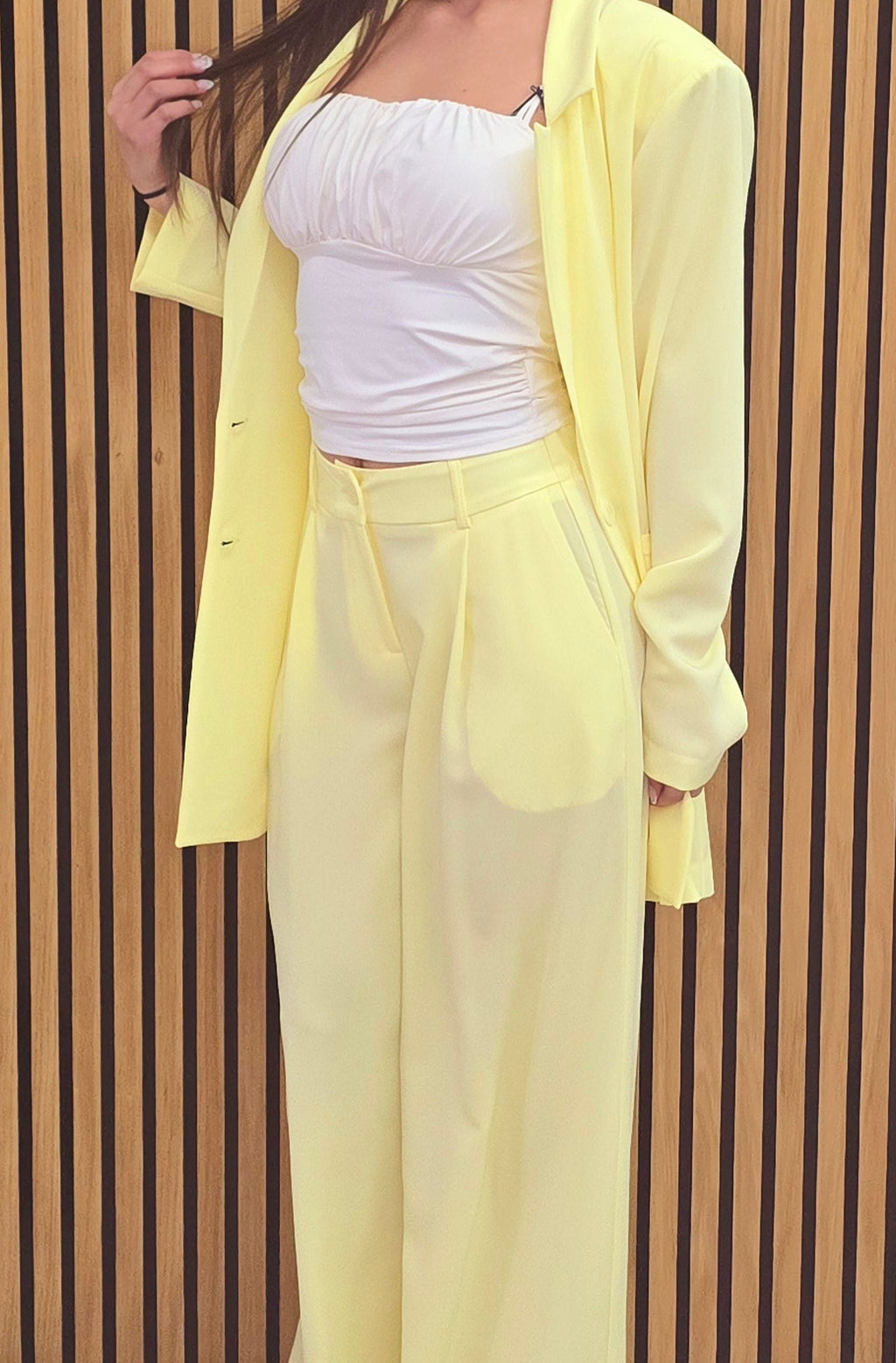 👉 completo Elegante Giallo Pastello