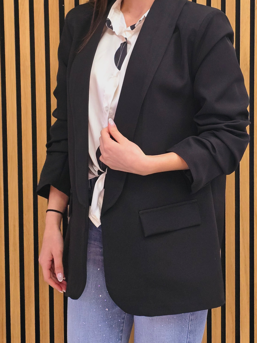 Giacca blazer nera elegante da sera/ufficio