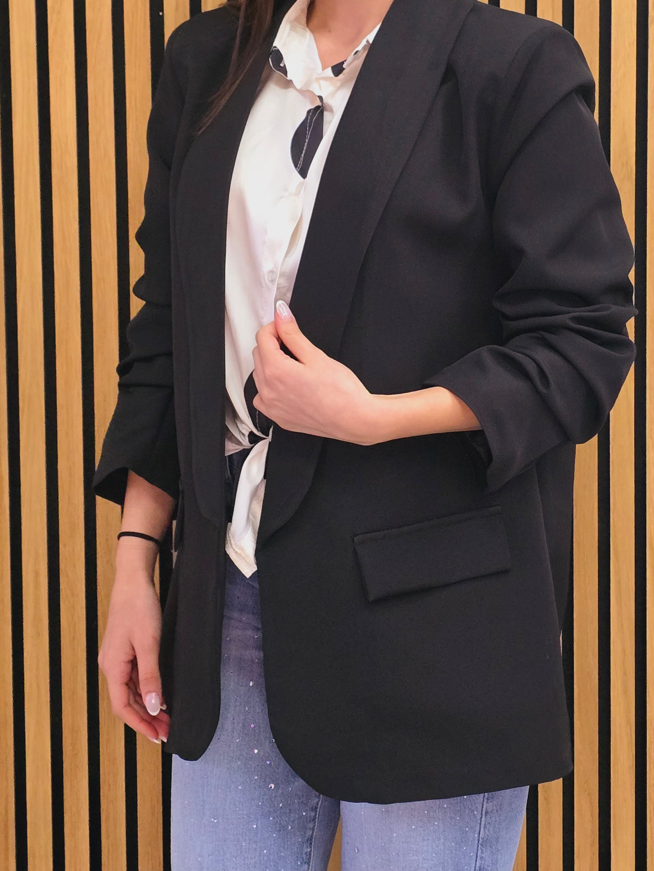 Giacca blazer nera elegante da sera/ufficio